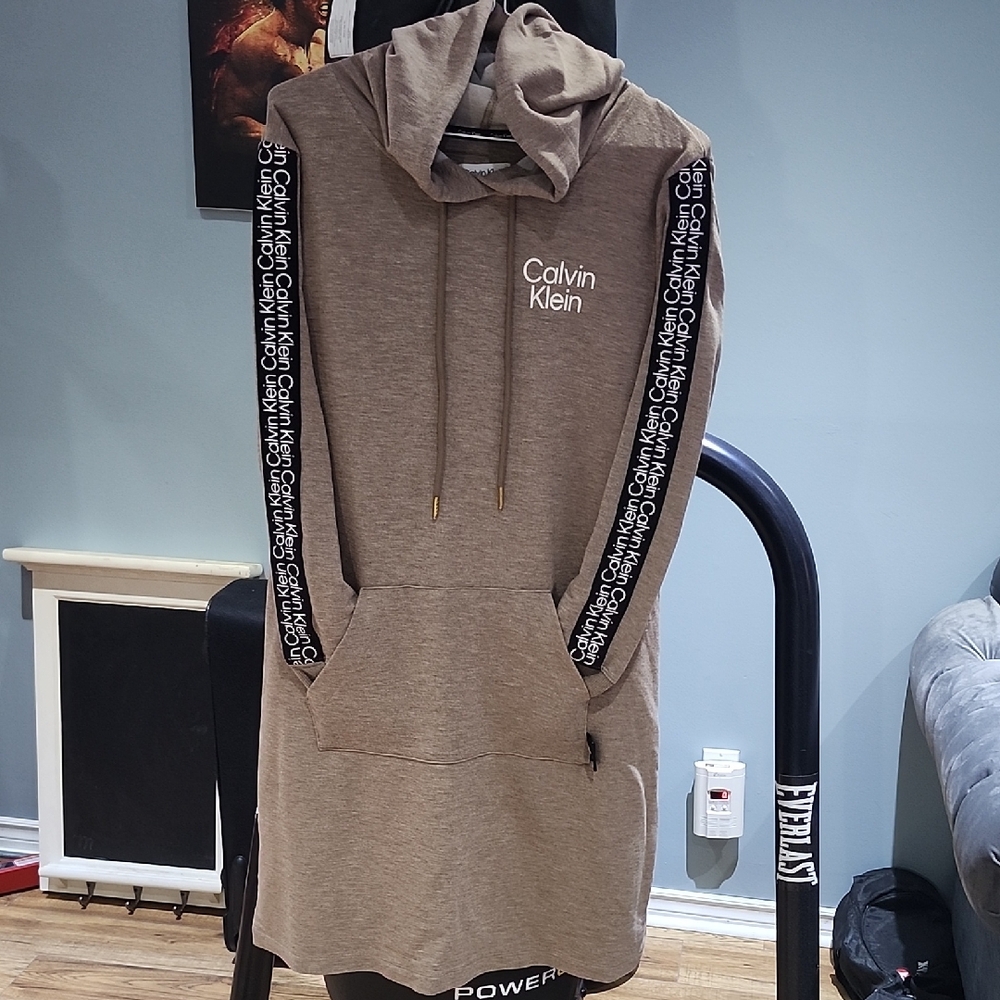 Calvin Klein Tan Hoodie with Logo Accents